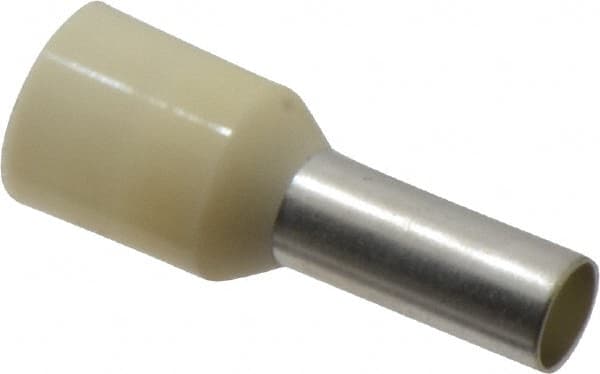 ACI - 8 AWG, Partially Insulated, Crimp Electrical Wire Ferrule - 12mm Long x 4.9mm Diameter Pin, 21-1/2mm Overall Length - Makers Industrial Supply