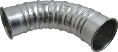 Made in USA - 4" ID Galvanized Duct Fitting - 7.32" Long, 24 Gage - Makers Industrial Supply