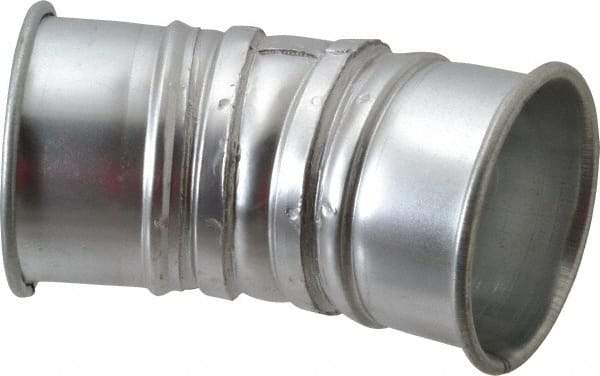 Made in USA - 4" ID Galvanized Duct 30° Elbow - 5.8" Long, 22 Gage - Makers Industrial Supply