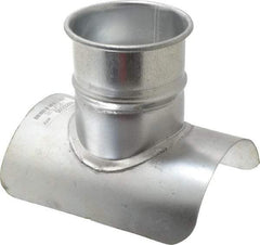 Made in USA - 6-4" ID Galvanized Duct Tap-In - 8" Long, 24 to 20 Gage - Makers Industrial Supply