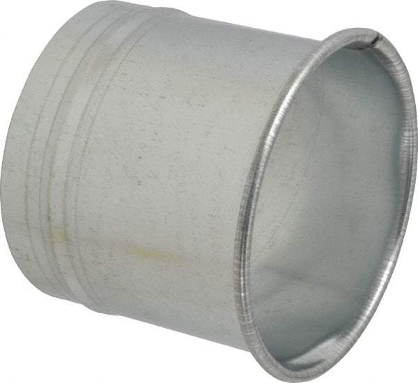 Made in USA - 5" ID Galvanized Duct Hose Adapter - 4" Long, 24 Gage - Makers Industrial Supply