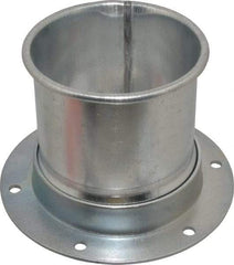 Made in USA - 4" ID Galvanized Duct Flange Adapter - 5" Long, 24 Gage - Makers Industrial Supply