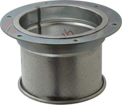 Made in USA - 5" ID Galvanized Duct Flange Adapter - 5" Long, 24 Gage - Makers Industrial Supply