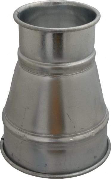 Made in USA - 6-4" ID Galvanized Duct Reducer - 8" Long, 22 Gage - Makers Industrial Supply