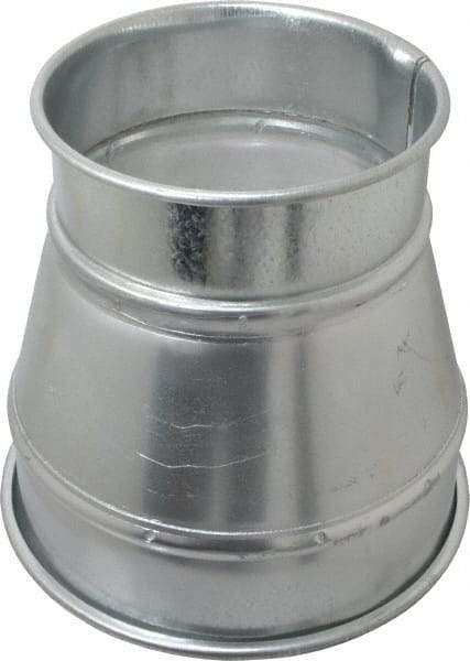 Made in USA - 8-6" ID Galvanized Duct Reducer - 8" Long, 22 Gage - Makers Industrial Supply