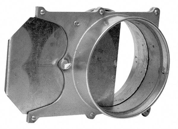 Made in USA - 10" ID Galvanized Duct Blast Gate - 14.37" Long, 24 Gage - Makers Industrial Supply