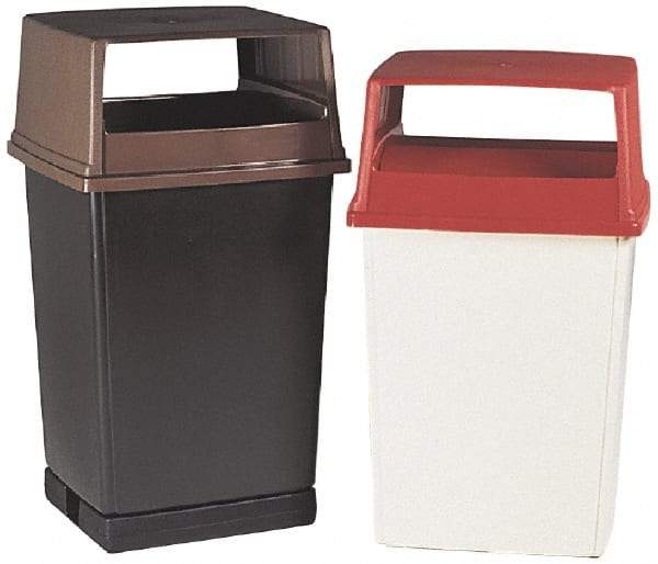 Rubbermaid - Rectangle Lid for Use with 56 Gal Rectangular Trash Cans - Red, Polyethylene, For Glutton Trash Cans - Makers Industrial Supply