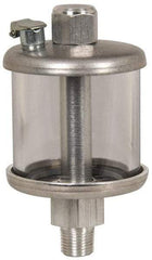 LDI Industries - 1 Outlet, Polymer Bowl, 3.79 L No Flow Control Oil Reservoir - 5/8-18 UNF Outlet, 5-1/2" Diam x 15-3/16" High, 60°C Max - Makers Industrial Supply