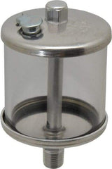 LDI Industries - 1 Outlet, Polymer Bowl, 147.9 mL No Flow Control Oil Reservoir - 1/4 NPTF Outlet, 2-1/2" Diam x 4-5/16" High, 60°C Max - Makers Industrial Supply