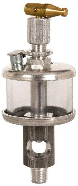 LDI Industries - 1 Outlet, Glass Bowl, 1.89 L Manual-Adjustable Oil Reservoir - 1/2 NPTF Outlet, 5-1/2" Diam x 12.06" High, 121.11°C Max - Makers Industrial Supply