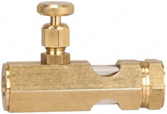 LDI Industries - 1/2 Outlet Thread, 1/2 Inlet Thread, Brass, Straight Valve, Oil Reservoir Needle Valve - 1 Outlet, MNPTF Inlet Thread, MNPTF Outlet Thread - Makers Industrial Supply