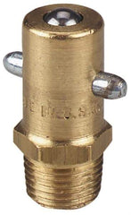 Alemite - Straight Head Angle, 1/8 PTF Brass Pin-Style Grease Fitting - 7/16" Hex, 31/32" Overall Height, 17/64" Shank Length, 3,000 Operating psi, Zinc Plated Finish - Makers Industrial Supply