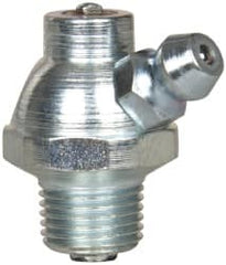 Alemite - 60° Head Angle, 1/8 PTF PVC Shut-Off Grease Fitting - 5/8" Hex, 1" Overall Height, 17/64" Shank Length, Zinc Plated Finish - Makers Industrial Supply