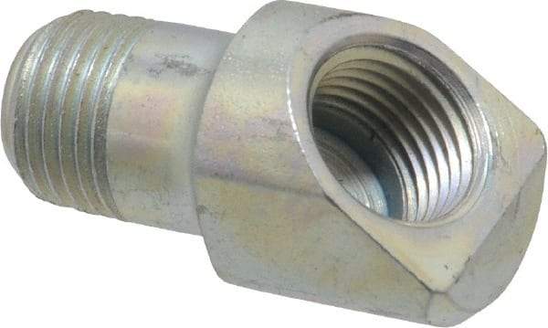 Alemite - 45° Head Angle, Grease Fitting Adapter - 1" Overall Height, 7/16" Shank Length - Makers Industrial Supply