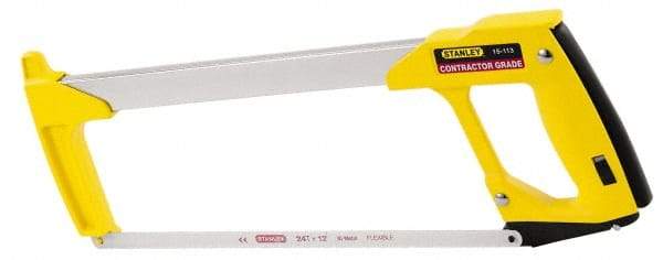 Stanley - 12" Hacksaw - 4-1/2" Throat Depth, Contoured Aluminum D-Style Handle - Makers Industrial Supply