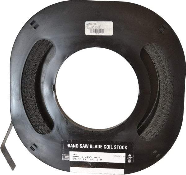 M.K. MORSE - 1" x 100' x 0.035" Carbon Steel Band Saw Blade Coil Stock - 10 TPI, Toothed Edge, Raker Set, Flexible Back, Constant Pitch, - Makers Industrial Supply