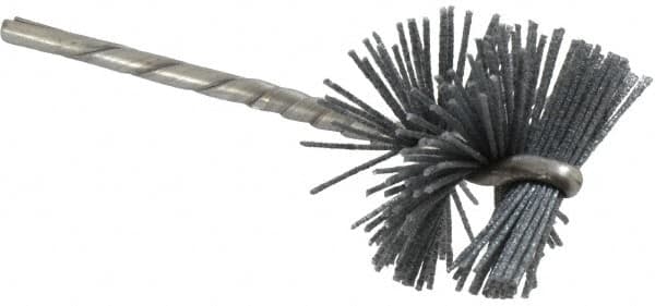 Osborn - 1-1/4" Diam Helical Nylon Tube Brush - 0.028" Filament Diam, 1" Brush Length, 3-1/2" OAL, 1/8" Diam Shank - Makers Industrial Supply