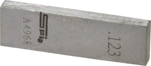 SPI - 0.123" Rectangular Steel Gage Block - Accuracy Grade 0, Includes NIST Traceability Certification - Makers Industrial Supply