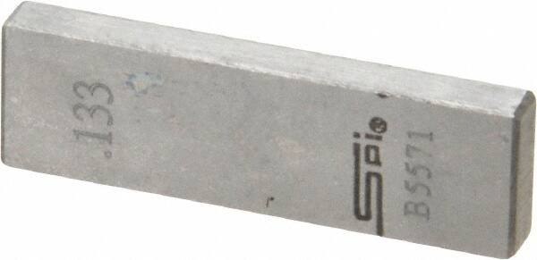 SPI - 0.133" Rectangular Steel Gage Block - Accuracy Grade 0, Includes NIST Traceability Certification - Makers Industrial Supply