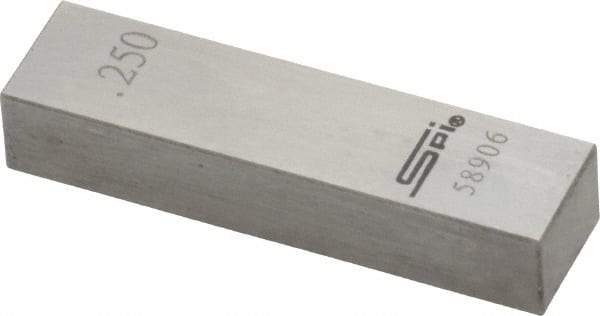 SPI - 0.25" Rectangular Steel Gage Block - Accuracy Grade 0, Includes NIST Traceability Certification - Makers Industrial Supply