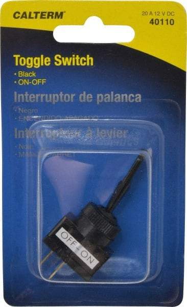 Gardner Bender - 2 Position, 12 Volt, 20 Amp, 1/2 Hole Diam, Toggle Switch - On Off Sequence, 1 Switch, Black - Makers Industrial Supply