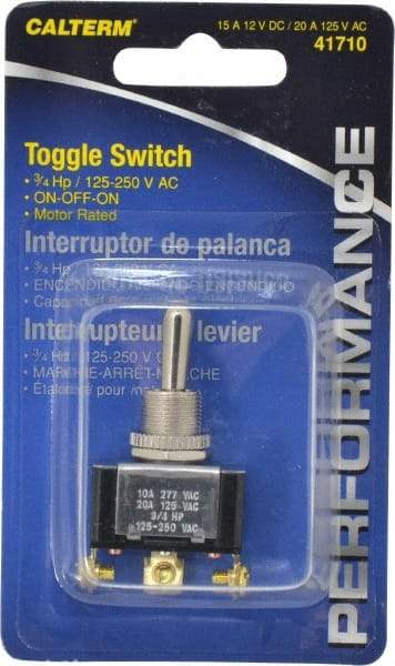 Gardner Bender - 3 Position, 12 Volt, 15 Amp, 1/2 Hole Diam, Metal Toggle Switch - On Off On Sequence, 1 Switch, Silver - Makers Industrial Supply