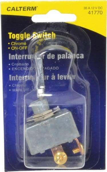 Gardner Bender - 2 Position, 12 Volt, 35 Amp, 1/2 Hole Diam, Heavy Duty Toggle Switch - On Off Sequence, 1 Switch, Chrome/Black - Makers Industrial Supply