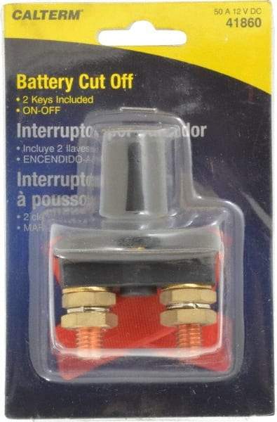 Gardner Bender - 2 Position, 12 Volt, 50 Amp, 1/2 Hole Diam, Battery Cutoff Switch - On Off Sequence, 1 Switch, Red/Black - Makers Industrial Supply