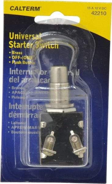 Gardner Bender - 12 Volt, 15 Amp, UniVoltersal Starter Switch - Momentary On Sequence, 1 Switch, Gold/Silver - Makers Industrial Supply