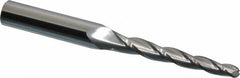 SGS - 1.5° Taper Angle per Side, 3/16" Small End Diam, 1-3/4" LOC, Solid Carbide 3 Flute Tapered Ball End Mill - 3-1/2" OAL, 3/8" Shank Diam, Spiral Flute, 28° Helix - Makers Industrial Supply