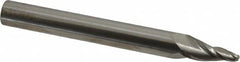 SGS - 10° Taper Angle per Side, 1/8" Small End Diam, 3/4" LOC, Solid Carbide 3 Flute Tapered Ball End Mill - 3-1/2" OAL, 3/8" Shank Diam, Spiral Flute, 28° Helix - Makers Industrial Supply