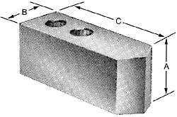 Northfield - 4" Chuck Capacity, Northfield Air Style Attachment, Square Soft Lathe Chuck Jaw - 3 Jaws, Steel, 1.895mm Long x 3/4" Wide x 3" High - Makers Industrial Supply