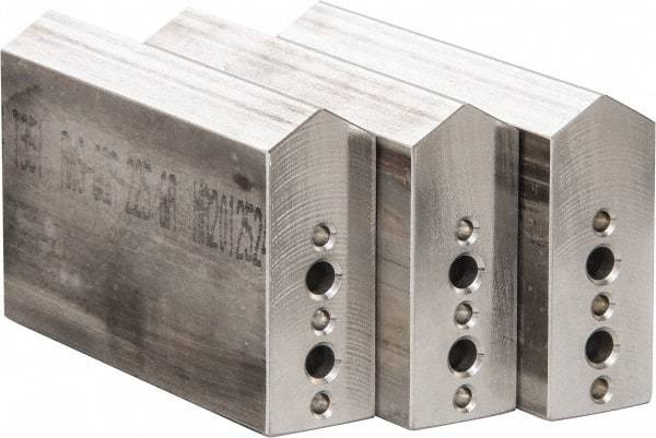 Northfield - 4" & Up Chuck Capacity, Northfield Air Style Attachment, Square Soft Lathe Chuck Jaw - 3 Jaws, Aluminum, 1.895mm Long x 3/4" Wide x 3" High - Makers Industrial Supply