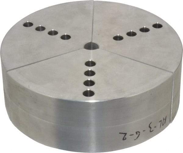 Northfield - 6" & Up Chuck Capacity, Northfield Air Style Attachment, Round Soft Lathe Chuck Jaw - 3 Jaws, Aluminum, 5.92" Wide x 2" High - Makers Industrial Supply