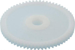 Made in USA - 32 Pitch, 2" Pitch Diam, 2-1/16" OD, 64 Tooth Spur Gear - 3/16" Face Width, 5/16" Bore Diam, 43/64" Hub Diam, 20° Pressure Angle, Acetal - Makers Industrial Supply