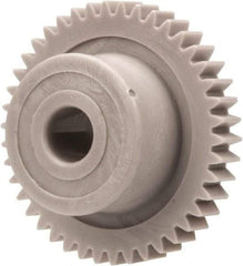 Made in USA - 48 Pitch, 7/8" Pitch Diam, 0.917" OD, 42 Tooth Spur Gear - 1/8" Face Width, 3/16" Bore Diam, 35/64" Hub Diam, 20° Pressure Angle, Acetal - Makers Industrial Supply