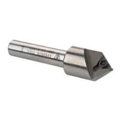 Everede Tool - 82° Included Angle, 0.583" Max Cut Diam, 5/8" Body Diam, 3/8" Shank Diam, 2-1/2" OAL, Indexable Countersink - 1 Triangle Insert, TPGH 215 Insert Style, Series IND - Makers Industrial Supply