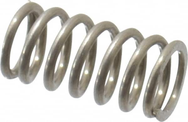 Value Collection - 0.24" OD, 0.032" Wire, 1/2" Free Length, Compression Spring - 24.91 Lb Spring Rating, Stainless Steel - Makers Industrial Supply