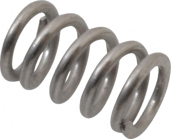 Value Collection - 0.3" OD, 0.047" Wire, 1/2" Free Length, Compression Spring - 77.98 Lb Spring Rating, Stainless Steel - Makers Industrial Supply