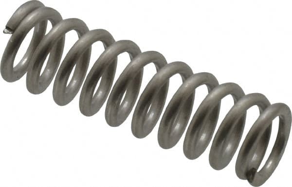 Value Collection - 0.3" OD, 0.047" Wire, 1" Free Length, Compression Spring - 34.94 Lb Spring Rating, Stainless Steel - Makers Industrial Supply