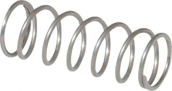 Value Collection - 0.36" OD, 0.032" Wire, 1" Free Length, Compression Spring - 5.92 Lb Spring Rating, Stainless Steel - Makers Industrial Supply