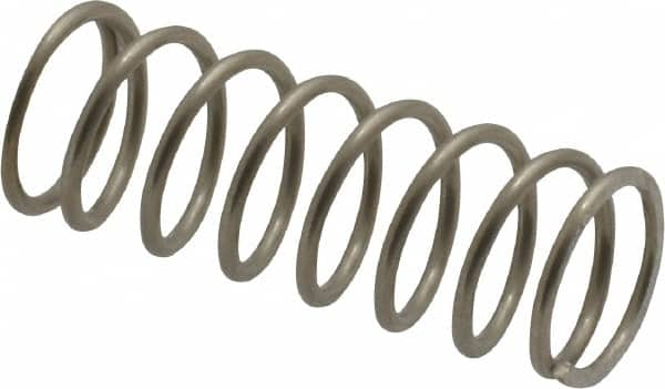 Value Collection - 0.36" OD, 0.035" Wire, 1" Free Length, Compression Spring - 9.32 Lb Spring Rating, Stainless Steel - Makers Industrial Supply