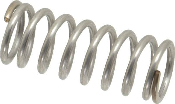 Value Collection - 0.6" OD, 0.072" Wire, 1-1/2" Free Length, Compression Spring - 29.9 Lb Spring Rating, Stainless Steel - Makers Industrial Supply