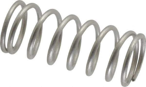 Value Collection - 0.85" OD, 0.08" Wire, 2" Free Length, Compression Spring - 17.58 Lb Spring Rating, Stainless Steel - Makers Industrial Supply