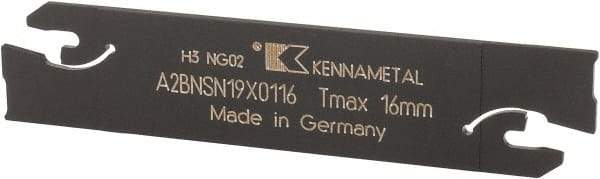 Kennametal - 3/4" Blade Height, 0.0709" Blade Width, 3.3858" OAL, Neutral Cut, Double End Indexable Cut-Off Blade - 16mm Max Depth of Cut, A2BNSN Blade, A2 Cut-Off Series - Makers Industrial Supply