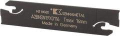 Kennametal - 3/4" Blade Height, 0.0709" Blade Width, 3.3858" OAL, Neutral Cut, Double End Indexable Cut-Off Blade - 16mm Max Depth of Cut, A2BNSN Blade, A2 Cut-Off Series - Makers Industrial Supply