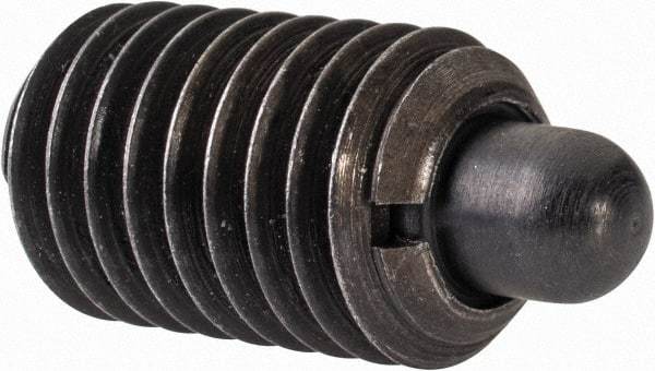 Gibraltar - M12 x 1.75, 20.5mm Thread Length, 6.5mm Plunger Projection, Steel Threaded Spring Plunger - 6.3mm Max Plunger Diam, 1.13 Kg Init End Force, 6.8 Kg Final End Force - Makers Industrial Supply