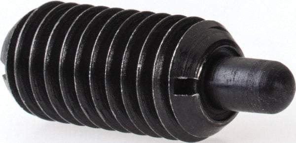 Gibraltar - M8 x 1.25, 16mm Thread Length, 5mm Plunger Projection, Steel Threaded Spring Plunger - 3.43mm Max Plunger Diam, 0.23 Kg Init End Force, 2.04 Kg Final End Force - Makers Industrial Supply