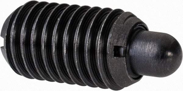 Gibraltar - M12 x 1.75, 20.5mm Thread Length, 6.5mm Plunger Projection, Steel Threaded Spring Plunger - 6.3mm Max Plunger Diam, 0.77 Kg Init End Force, 3.86 Kg Final End Force - Makers Industrial Supply