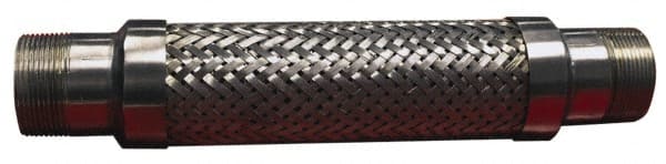 Made in USA - 24" OAL, 1-1/4" ID, 465 Max psi, Flexible Metal Hose Assembly - Makers Industrial Supply